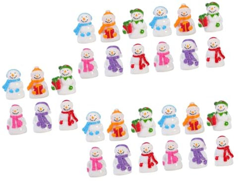 ORFOFE 30stücke Schneemann Figuren Weihnachtsdekoration Mikrolandschaft Langlebige Harzmaterialien Für Garten Zuhause Und Bürogestaltung