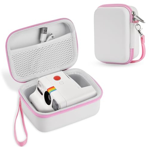TUNYINSH Sac compatible avec l'appareil photo Polaroid GO Housse de transport rigide en Eva pour Polaroid GO, protection antichoc – Noir, Blanc., 14 x 10 x 8 cm