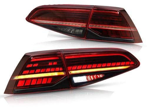 LzDDD Auto Rücklicht Für VW Golf MK7 Golf 7 5 TSI TDI 2013-2019 Auto außerhalb Rücklicht Blinker Bremsleuchte,Auto Heck Rücklampe.,Red