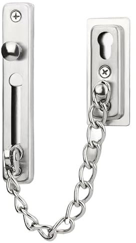 Riegeltürketten, Türkettenschloss, Türschnalle, Türschnalle, Türriegel, Edelstahlkette, Türkette, Zimmertürriegel(Silver)