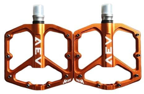 GFDSGRE Pedale Fahrrad Anti-Rutsch-Trittbrett CNC Aluminiumlegierung 9/16 Road Fixie Bikes Pedale MTB 3 Lager Pedal Fahrrad Pedal Fahrradpedale(Orange)
