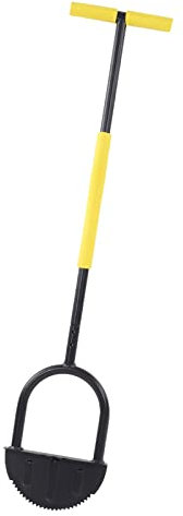 Aramox Outil de Pelouse en Dents de Scie, Coupe-Bordure Demi-Lune avec Poignée en T, Pelle de Coupe Manuelle en Acier au Carbone pour Parterres de Fleurs de Trottoir de Jardin