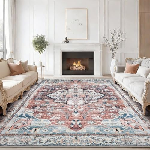 Sour Lemon Rugs Living Room Large 200x300 - Machine Washable Rug - Area Rugs for Bedroom - Large Boho Rug Vintage Rugs Anti Slip Fluffy Carpet for Living Room, Bedroom