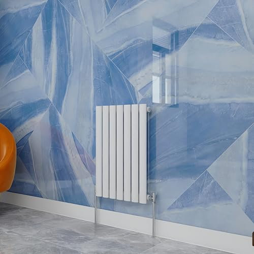 Central Heating Radiator,600x413mm White Oval Column Single Panel for Bathroom/Hall/Kitchen Energy-efficient and Modern Design.