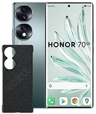 HONOR 70 Telephone Portable + Coque, Smartphone 5G 8+128 Go, Écran 6,67 OLED Incurvé 120 Hz, Triple Caméra 54 Mpx, Android 12, Batterie 4800mAh, Supercharge 66 W, Vert (Reconditionné)