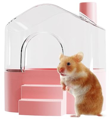 Hamster-Sand-Badebox – Hamster-Badezimmer | kleine Haustierbadewanne | Kaninchen Sandbadbehälter | Kaninchen transparenter Sandkasten | Kleintierhäuser & Lebensräume zum Reinigen Spielen Verstecken