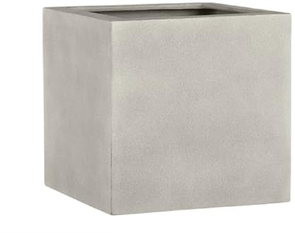 Esteras Blumenkübel Eckig - Pflanzkübel Groß für Außen - Blumenkübel Hoch mit Wasserabfluß, Frostbeständig - Lisburn - Warm Concrete 27 x 27 x 27cm