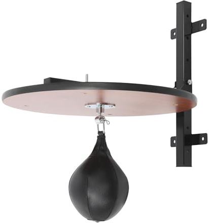 Speed Bag Plattform Für Boxtraining Mit Stahl Holz Und PU 30 cm Höhenverstellbar Leise Wandmontage Home Gym Fitnessstudio Boxsack Speedball Punchingball Reflexball Erwachsene