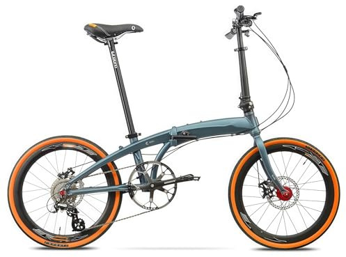 22 Zoll 451 Rad Aluminiumlegierung Ultraleichtes Klapprad Geschwindigkeitsänderung Männer Und Frauen Scheibenbremse Tragbares Erwachsenenfahrrad Titanium Gray