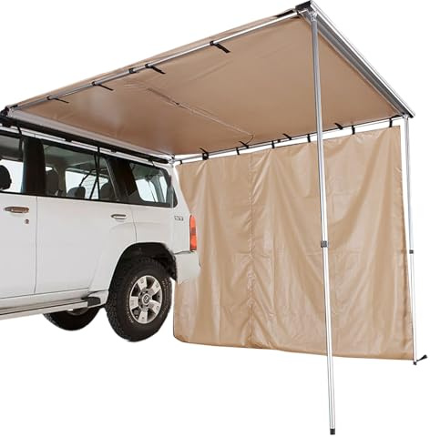 Toldo Lateral Retráctil para Coche, Toldos Furgoneta Camper con Extensión Lateral, PU3000mm UV50+, Toldos Retráctil para Vehículo con Bolsa de Almacenamiento Impermeable(200x300cm/6.6x9.8ft)