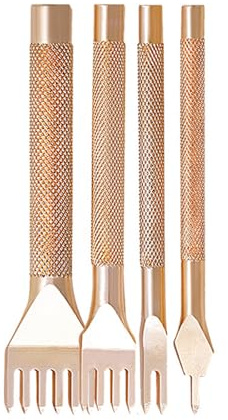 4 piezas de herramientas de artesanía de cuero 1+2+4+6 clavijas cincel de costura