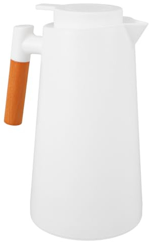 Toyvian Borraccia Termica in Vetro con Isolamento Piccola Bottiglia d Acqua Calda per Uso Domestico Capacità Ampia Manico in Legno Rimovibile Design Elegante e Tenuta Stagna
