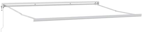 Gecheer Tenda da Sole Bianco, Funzionale Protezione UV Regolabile 4x3m Metallo Tendone da Esterno for Giardino, Terrazzo