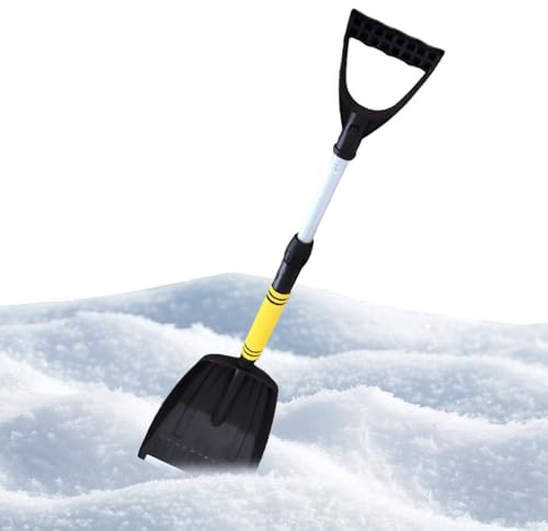 Jubepk Pala da Neve Pieghevole per Veicoli, Pala telescopica Regolabile, Strumento di rimozione della Neve per Bagagliaio Auto, SUV, Camion, Auto, marciapiede, Campeggio, Inverno, attività