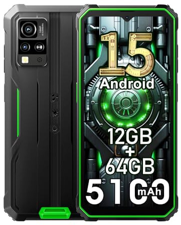 Blackview BV4800 SE Outdoor Handy ohne Vertrag Android 15, 6,56 90Hz Display, 12GB RAM + 64GB ROM/TF 2TB Outdoor Smartphone, 5100mAh Akku, 16MP Kamera, IP68 Baustellenhandy/Dual SIM 4G/NFC/OTG/Grün