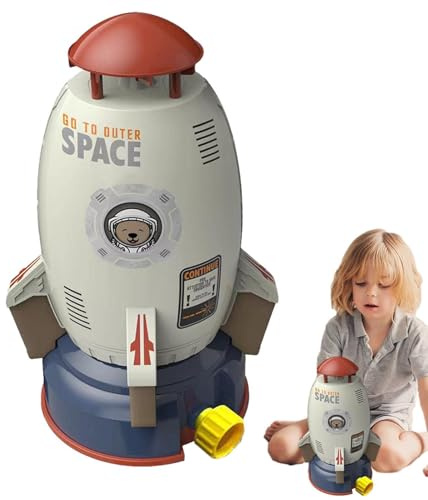 Rocket Sprinkler für Kinder – | Space Rocket Garden Sprinkler 360 Grad Rotation Outdoor Water Toy Clips to Hose Splashing Fun Yard Home Garden Lawn Summer Play Kids Outdoor Activity