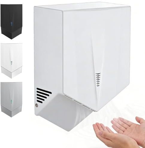 Asciugamani elettrico da parete, 1500 W, sensore automatico, asciugatura 6-10 secondi, a basso rumore, per bagno, cucina, WC
