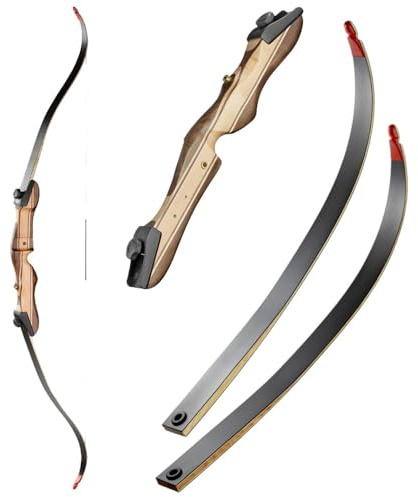 RAGIM Wildcat Black, 64 Zoll, 14–40 lbs, Recurvebogen | vielseitiger Recurvebogen, ideal für Anfänger und Fortgeschrittene