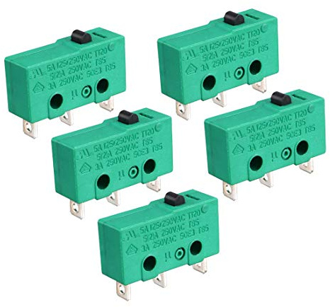 sourcing map 5 Stk KW4-3Z-3 Mikro Grenzschalter 3 Terminals Drucktaster | SPDT NO NC 3 Terminals Drucktaster