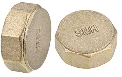 sourcing map 3/4-Inch Brass Cap 2pcs G3/4 Female Pipe Fitting Octagon Compression Stop Valve Connector