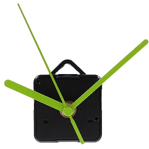 DOITOOL Silence Quarz-Uhrwerk Silent Clock Mechanismus Ersatzteil Quarzuhr mit Haken Uhrwerk Kits DIY Reparaturteile (grün, ohne Batterie, ein Uhrkern und 3 Zeiger)