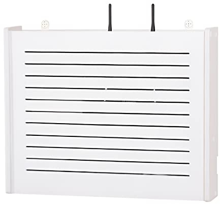 Schweberegale Multimedia-Anschlussdose Sperrbox Lagerfreie Aufbewahrungsbox Für WLAN-Router WLAN-Regal Wanddekoration (Color : Weiß, Size : 44 * 9.5 * 41cm)