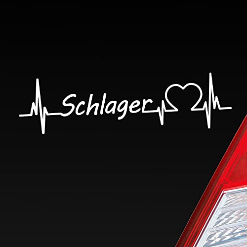 Hellweg Druckerei Auto Aufkleber Schlager Puls Herzschlag Fun Sticker Heckscheibenaufkleber Autoaufkleber