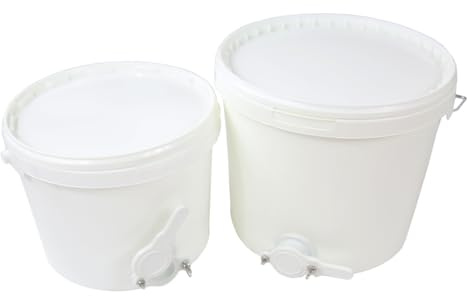 Honigeimer mit Abfüllhahn und Deckel (11,3L / 17,7 L / 31,5 L) Eimer Abfülleimer Lebensmittelecht, 17,7 Liter
