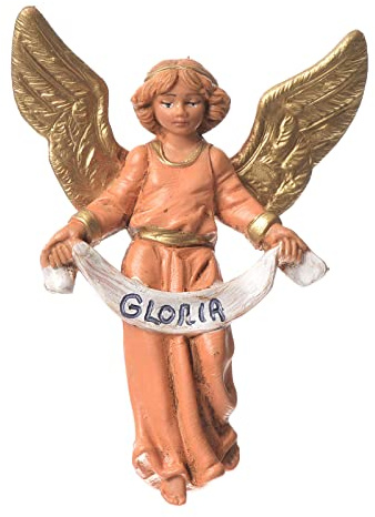 Holyart Krubbfigur Gloria ängel 9,5 cm, rosa Fontanini-spjälsäng