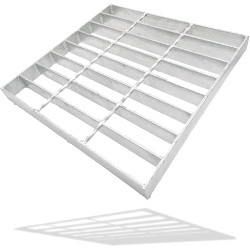 MOSINSBO Galvanized Steel Drain Grate 12x12 in for NDS Catch Basin, B-Class 28100 lbs Heavy-Duty Outdoor Driveway Trench Drainage Grate for Polylok, Square Metal Channel Sewer Cover (True 11.7x11.7)