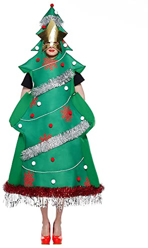 EraSpooky Disfraz de Árbol de Navidad de los Adultos para Navidad Disfraces Divertidos de Fiestas para Adultos