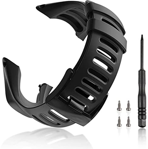 wlertcop Ersatz-Uhrenarmband für Suunto Ambit 1 2 3 Gummiband | Schnellentriegelung von Silikon, weich und angenehm für Lederarmband, 22 mm, Stahl-Schraubendreher