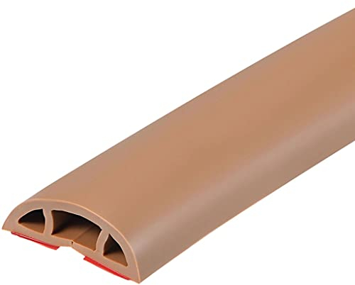 PVC Pavimento Copricavi, Canalina Passacavi Muro Adesiva, Canalina Cavi Pavimento Calpestabile,Proteggere Gestione dei Cavi (Color : Light Brown, S : 10m)