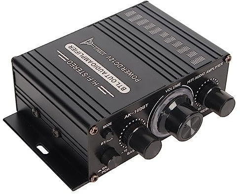 Amplificatore di Potenza Bluetooth 5.0, Ricevitore Amplificatore Audio Stereo da 200 W, Amplificatore Integrato Mini HiFi Classe D a 2 Canali per Altoparlanti Passivi Domestici