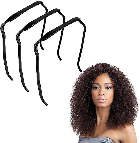3 Stück Lockige Dicke Haarbänder für Frauen und Männer, Unsichtbarer Haarreifen, Stirnband Wie eine Sonnenbrille,Hair Hoop Headband Accessories für Volume and Style Hair (Schwarz)