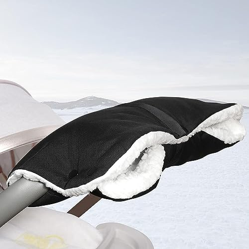 JunD Kinderwagen Handwärmer, Universalgröße Handwärmer Kinderwagen, Handmuff für Kinderwagen, Handwärmer für Kinderwagen Buggy mit Warm Flanell, Handschuhe Kinderwagen für Alle Kinderwagen Buggy