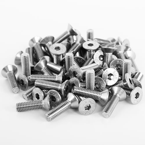 Topnorm24 - Tornillos avellanados con hexágono interior M6 x 8 mm - 25 unidades con acero inoxidable DIN 7991 V2A A2 VA Allen, rosca métrica completa para tuercas y arandelas (M6 x 8 (25 unidades)