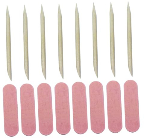 FRCOLOR Kit de Herramientas de Manicura y Pedicura 100 Conjuntos de Limas de Uñas Pequeñas y Púas de Madera para Modelar y Eliminar Irregularidades