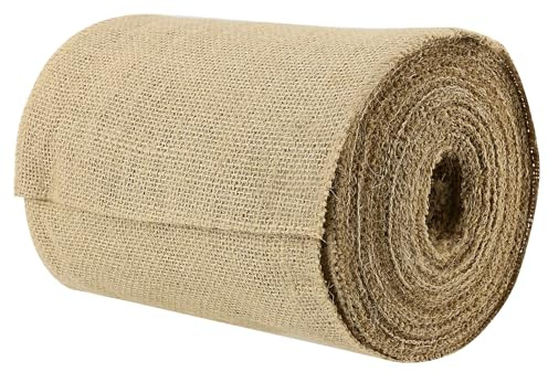 CHUENHEI Jute Tischläufer 20 cm x 15 m, Juteband Tischband Natur Juteläufer Jutestoff für Hochzeit, Bauernhaus Party, Kommunion, Rustikale Tisch Dekoration