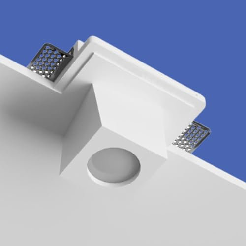 Boggia Porta faretto FP32 Gesso CERAMICO Incasso Forma asse avvitata con angoli netti attacco GU10 - Cartongesso pitturabile perfetta integrazione Controsoffitto