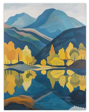 Artery8 Lake District Cumbria Artwork Summer Hills Forest Living Room Unframed Wall Art Print Poster Home Decor Premium