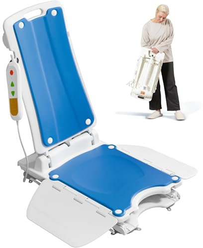 VOCIC AX07 Sollevatore da Vasca Elettrico, Sollevabagno per Anziani, Sedia da Bagno con Motore Impermeabile, Telecomando Ricaricabile e Ventose, Aiuto per Entrare nella Vasca, Supporto Fino a 136 kg