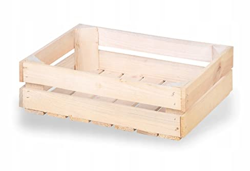 Caisses à fruits en bois - Caisses à vin - Caisses à pommes - Naturel - 40 x 30 x 12 cm