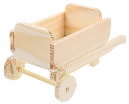 Abaodam Holzkarrenmodell Miniatur Bauernkarren Simulationskarrenmodell Für Puppe Haus Dekoration Kleine Gartendekoration Mini-landschaftsdekorationen Winziges Trolleymodell Miniaturkarren