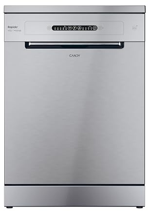 Candy Rapido' Lavastoviglie a Libera Installazione 60 cm, 13 Coperti, 5 Programmi, Partenza Ritardata fino a 9h, Ciclo Rapido 49 Min, Classe C, AxLxP 85x59,7x59,8 cm, Metal - CF 3C7L1S