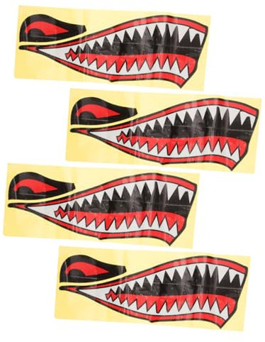 PAMINGONO 4stücke Boot Aufkleber Shark Mouth Decal Kreative Bootsdekoration Mit Einzigartigen Haifischmaul-design Für Boote Und Kajaks Wetterfest Und Langlebig Einfache Anbringung