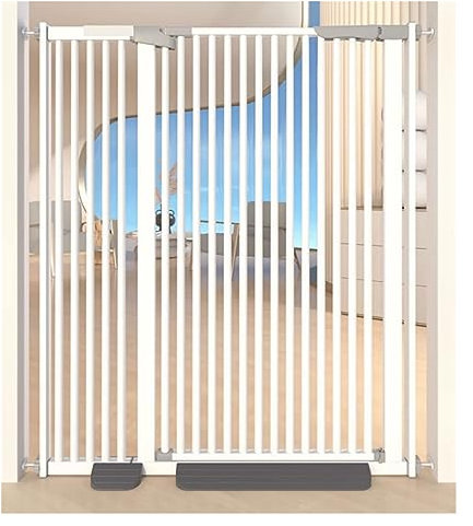 Extra hohes Sicherheits-Haustiergitter für Türen und Treppen, automatisches Schließen, verstellbare kleine Haustiertür, 78 cm hoch, 75 cm breit, 145,8 cm