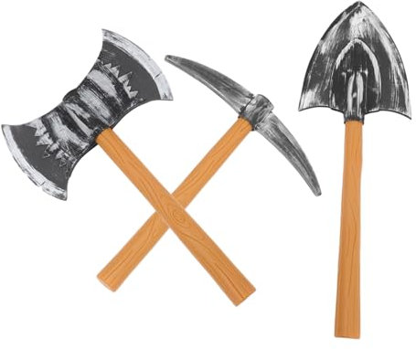 VICASKY 3stücke Kunststoff Spitzhacke Für Cosplay Gefälschte Schaufel Aus Schaum Für Kostüm Modell Axt Für Party Requisite Für Theater Zwergenkostüm Zubehör Simulierte Werkzeuge