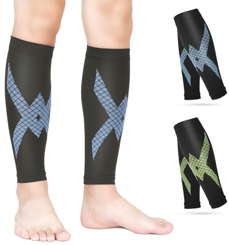 2 Paar Wadenbandage Kompressionsstrümpfe Damen Herren Waden Compression Stützstrümpfe Abhilfe bei Schienbeinkantensyndrom Varicose Sport Laufen Flug Radfahren Medizinische Schwangerschaft ohne Fuß
