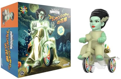 Super7 Super Cycles Universal Monsters Bride of Frankenstein with Wind-Up Glow Trike - 5 Universal Monsters Action Figure Collectibles and Retro Toys
